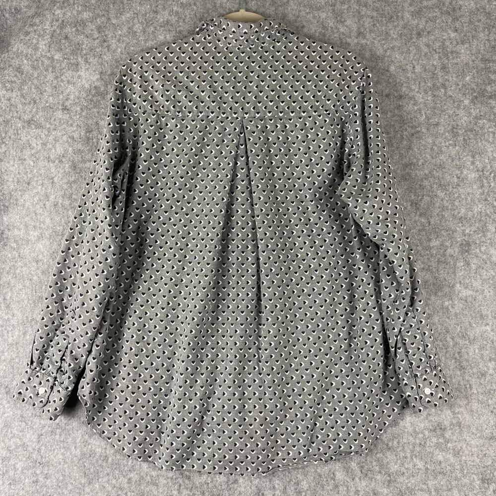 Grayson The Hero Top Womens 3 Medium Gray Heart Print Lyocell Button Up Soft - Picture 9 of 15